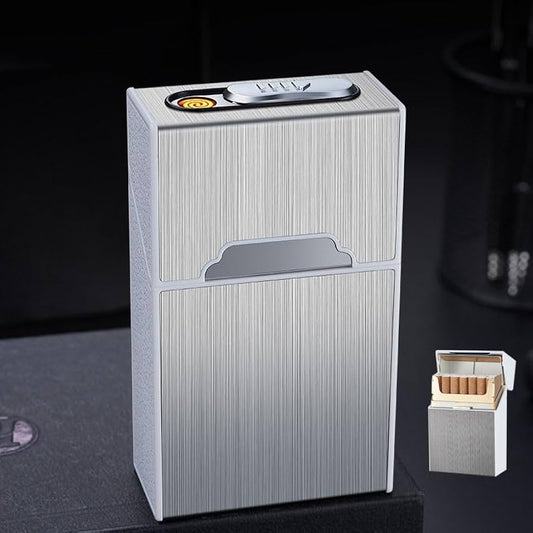 2-in-1 USB Rechargeable Electric Lighter with Cigarette Case