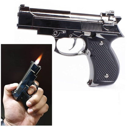 Compact Metal Gun Flame Lighter