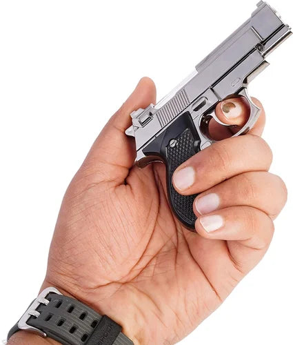 Compact Metal Gun Flame Lighter