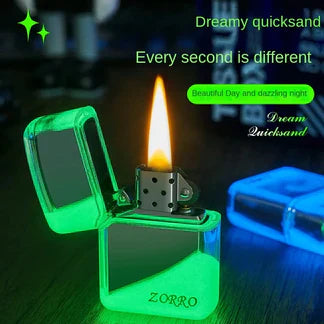 Neon Glowing Sand Zippo-Style Lighter