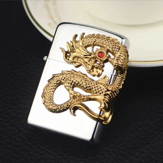 3D Engraved Dragon Jet Torch Lighter